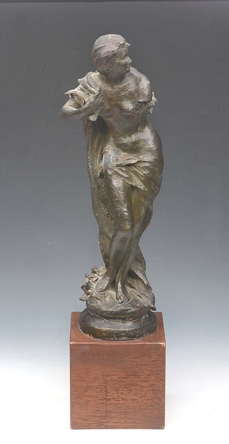 Appraisal: A SCULPTURE MAQUETTE in the form of a classical maiden