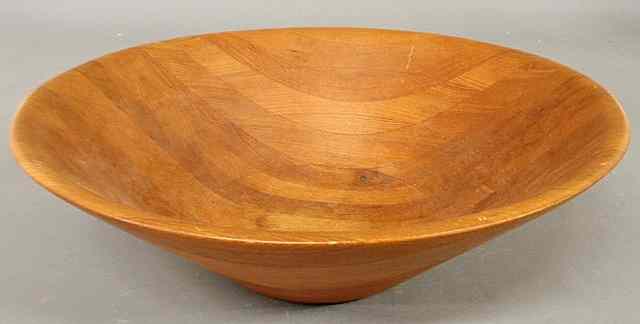 Appraisal: Danish Modern teak salad bowl signed Laurids Lonborg Denmark h