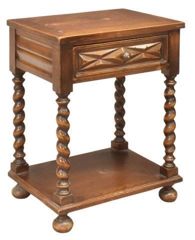 Appraisal: French Louis XIII style oak nightstand early th c rectangular