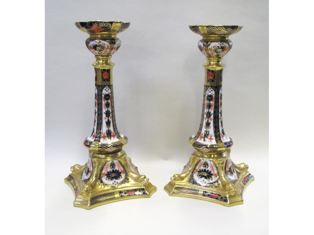 Appraisal: Pair of Royal Crown Derby Imari pattern candl