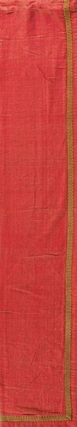 Appraisal: ARTS CRAFTS TEXTILES Six curtains of woven burgundy fabric with