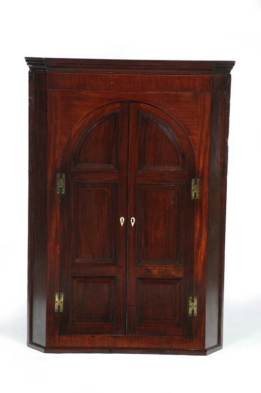 Appraisal: GEORGE III HANGING CORNER CUPBOARD England late th-early th century