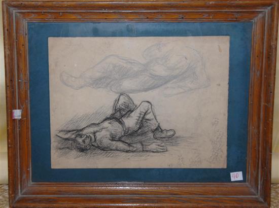 Appraisal: EUGENE HIGGINS AMERICAN NY - Pencil and chalk sketches on