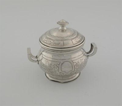 Appraisal: A late th century Russian provincial two handled covered sugar