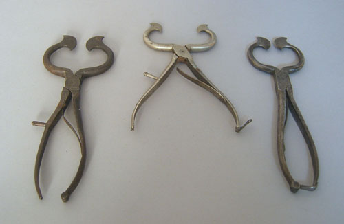 Appraisal: Three iron sugar nippers late th c to early th