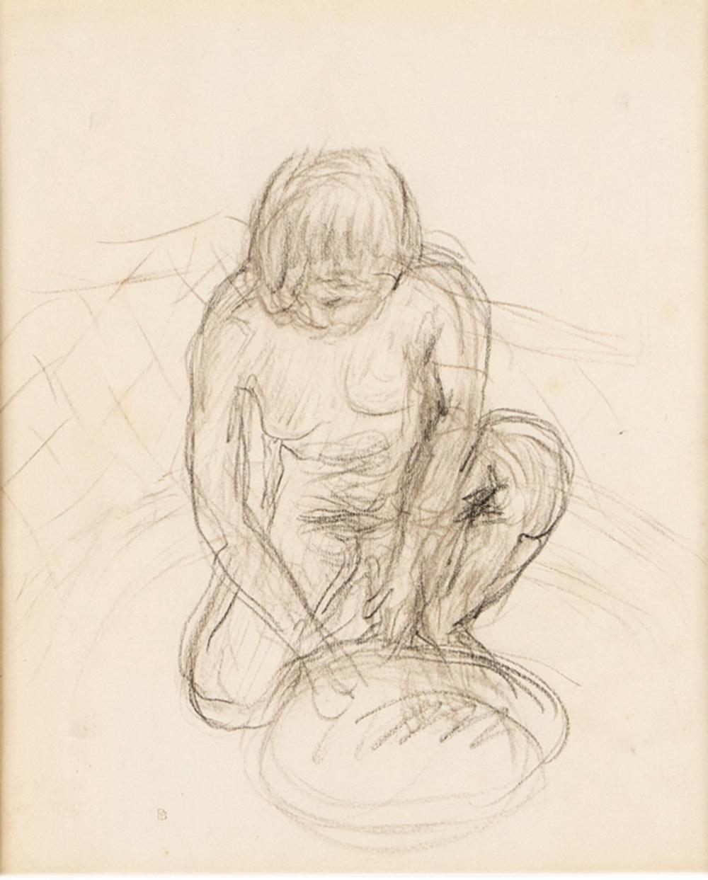 Appraisal: PIERRE BONNARD - FEMME NUE pencil on paper stamped with