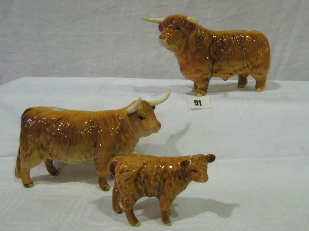 Appraisal: A collection of Beswick Highland Cattle of various sizes mark