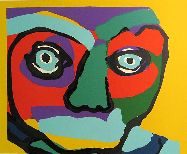 Appraisal: Karel Appel Dutch - Untitled Face c Color screenprint on