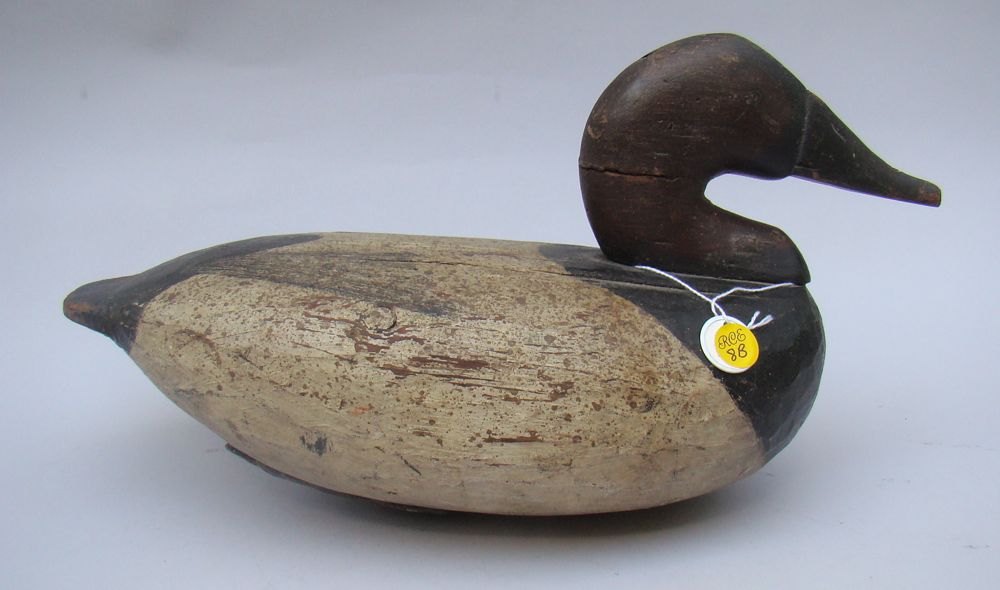 Appraisal: CANVASBACK DRAKE DECOY From the Chesapeake Bay area Maker unknown