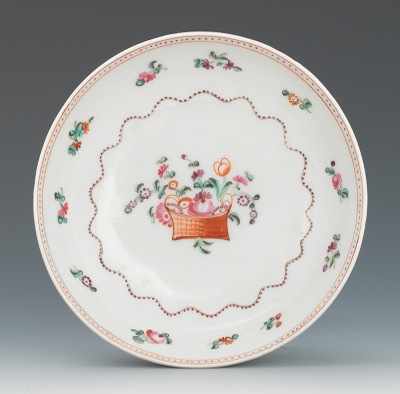 Appraisal: A New Hall Saucer Hard paste porcelain saucer with small