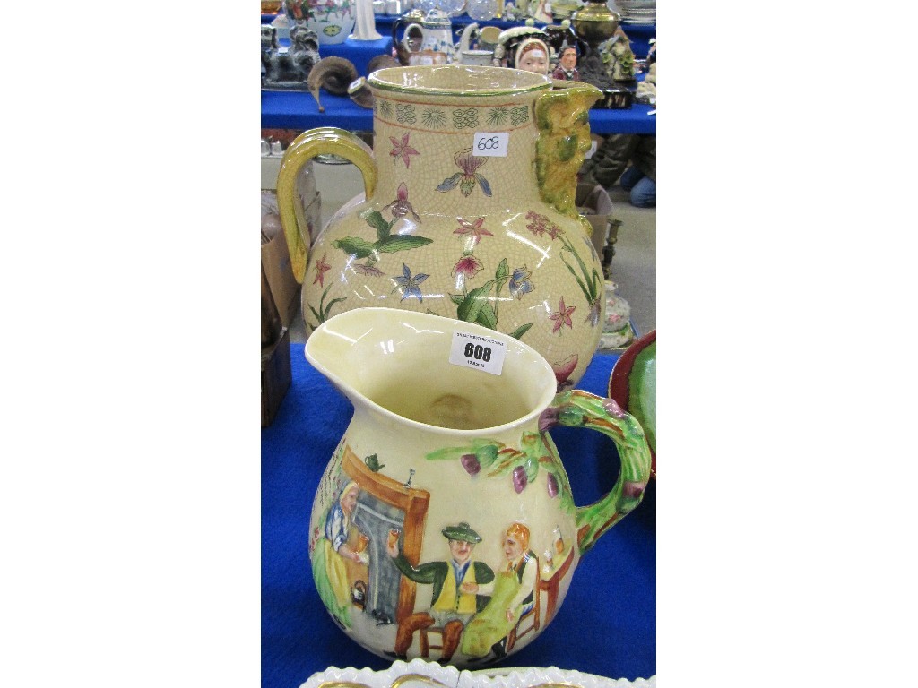 Appraisal: Crown Devon Auld Lang Syne jug and a large modern