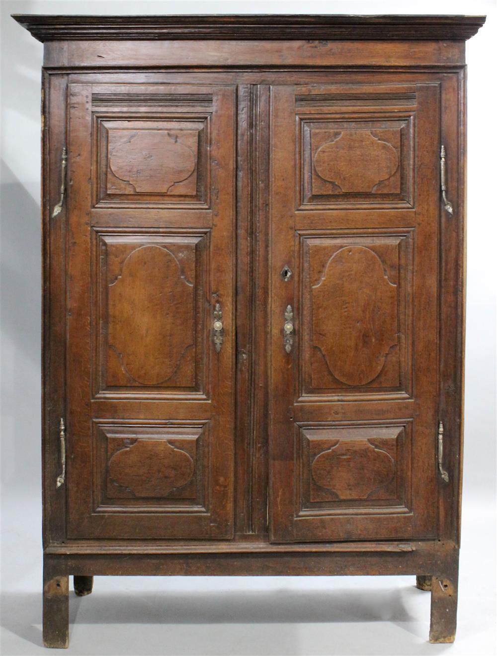 Appraisal: LOUIS XIV STYLE CARVED OAK ARMOIRE late th early th