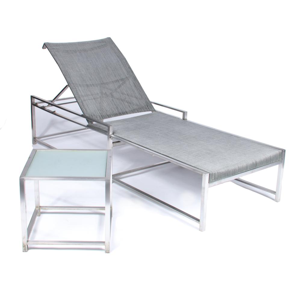 Appraisal: RICHARD FRINIER FOR BROWN JORDAN NXT GREY MESH CHAISE LOUNGE