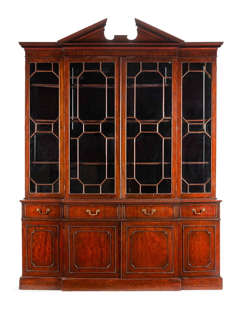 Appraisal: A George III Mahogany Breakfront Bookcase A George III Mahogany