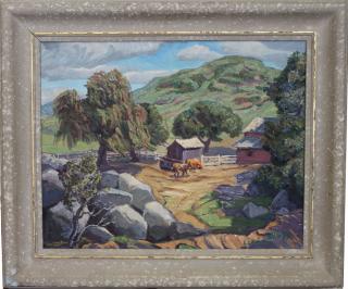 Appraisal: Lorenza Story California Landscape w Exh Label Lorenza Story California