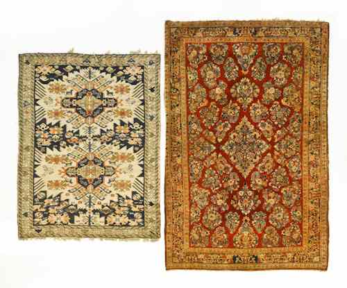 Appraisal: Sarouk carpet ca ' x ' together with a Caucasian