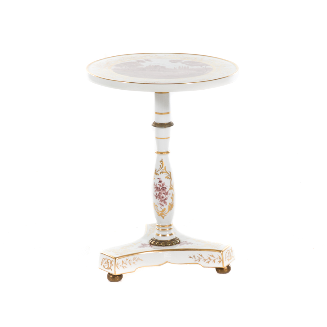 Appraisal: French porcelain side table in the Sevres manner two-part table