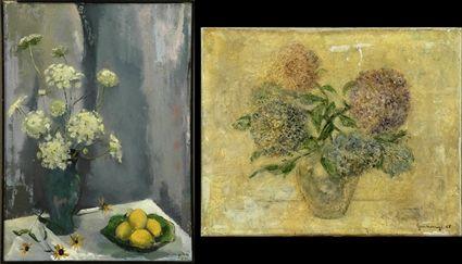 Appraisal: th Century School Four Floral Still Lifes Oil on canvas