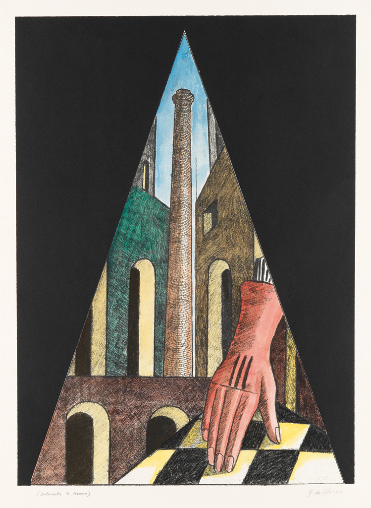 Appraisal: GIORGIO DE CHIRICO Il Guanto Rosso Lithograph with hand coloring