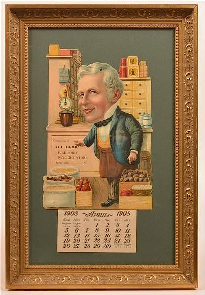 Appraisal: Die Cut Advertising Calendar Die Cut Advertising Calendar Compliments of