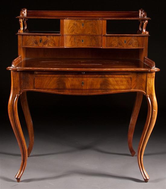 Appraisal: Louis XV style mahogany bonheur du jour late th century