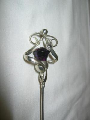 Appraisal: A CHARLES HORNER SILVER HAT PIN modelled as a thistle