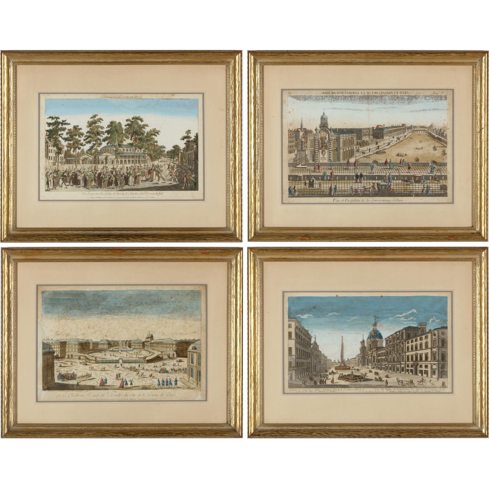 Appraisal: Four th Century Continental Views including Paris Versailles London and