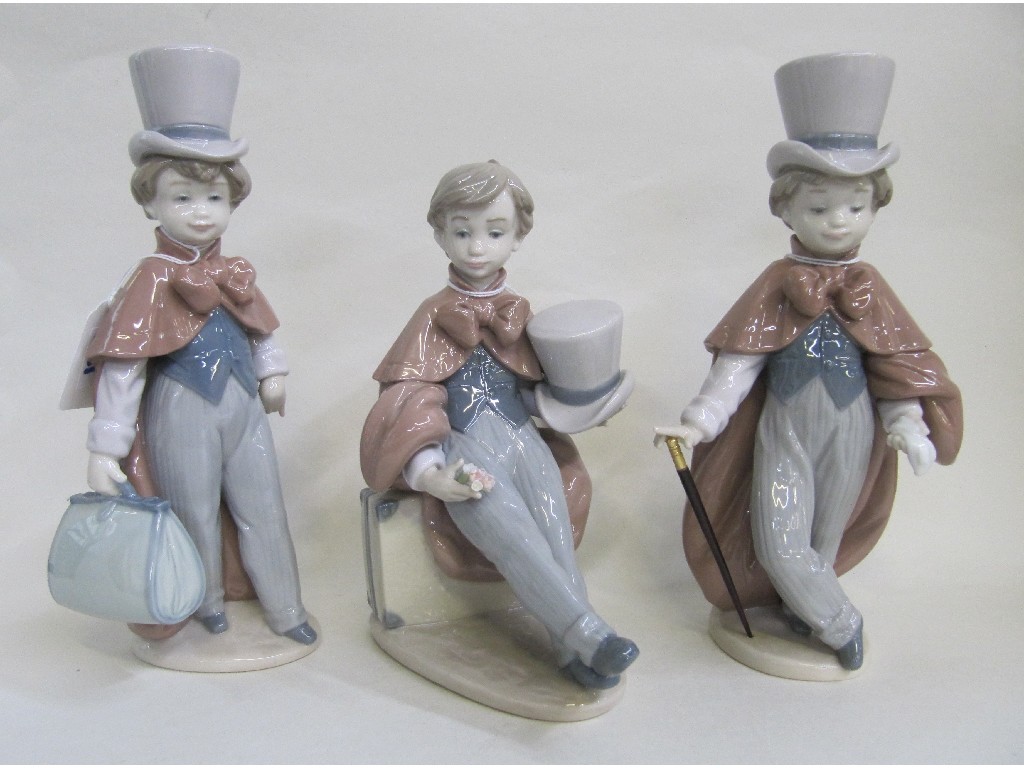 Appraisal: Three Lladro figures A Great Adventure Out for a Stroll