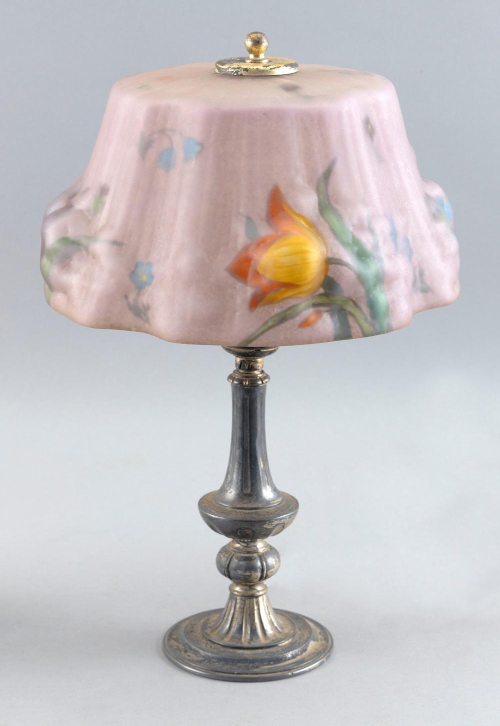 Appraisal: PAIRPOINT PUFFY REVERSE-PAINTED BOUDOIR LAMP TH CENTURY HEIGHT PAIRPOINT PUFFY