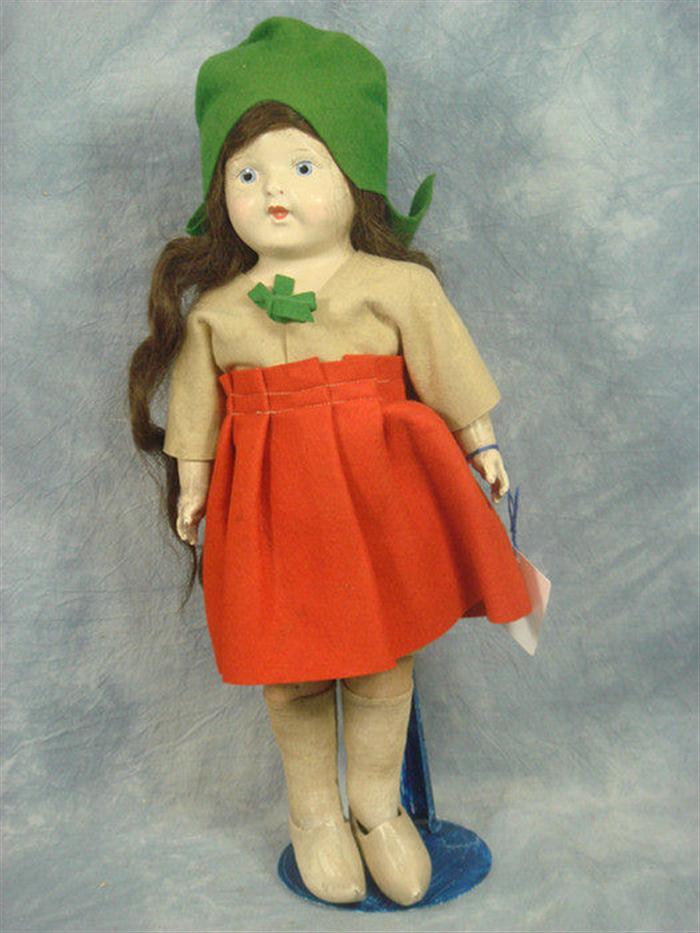 Appraisal: Madame Hendren Doll with tagged dress inches tall composition and