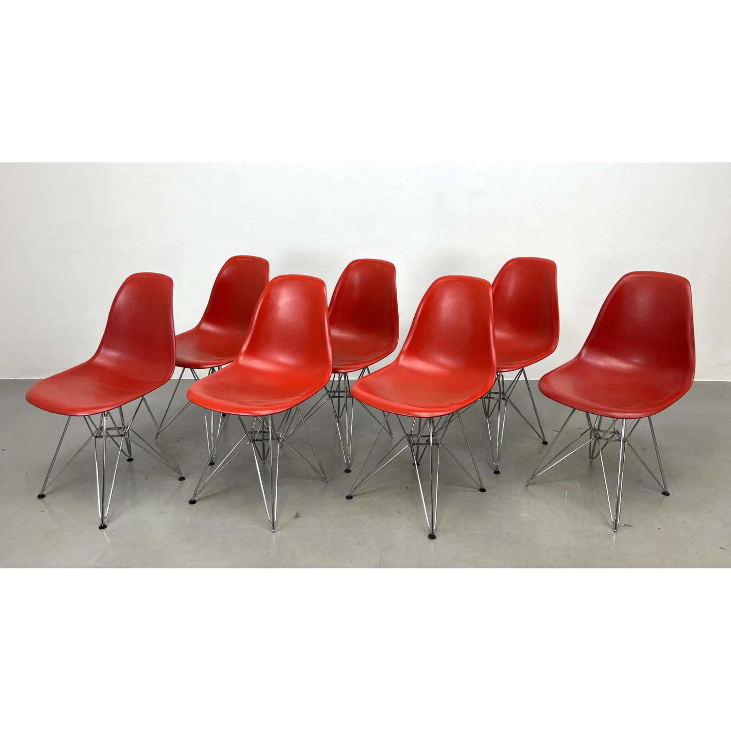 Appraisal: Set Contemporary Eames Style Shell Chairs Dimensions H inches W