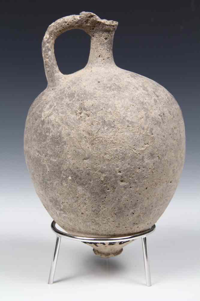 Appraisal: ANCIENT POTTERY - Small Clay Turnip Jug found in Israel