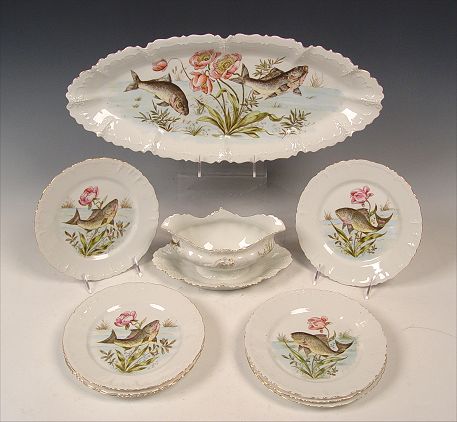 Appraisal: PIECE FINE PORCELAIN FISH SET To include '' platter ''