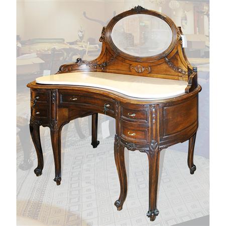 Appraisal: Victorian Marble Top Walnut Dressing Table Estimate -