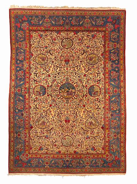 Appraisal: Dabir Kashan carpet Central Persia circa size approximately ft in