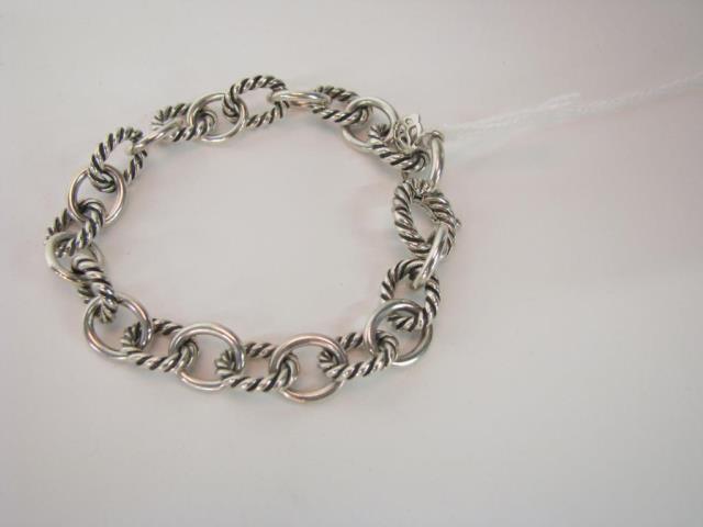 Appraisal: A David Yurman sterling silver link bracelet -inches long dwt