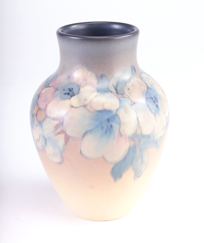 Appraisal: ROOKWOOD Vellum bulbous vase painted by M H McDonald with