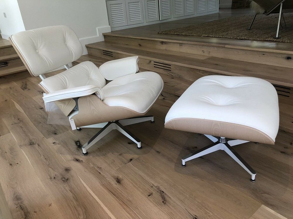 Appraisal: Herman Miller Eames Lounge Chair Ottoman - White Eames Herman