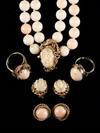 Appraisal: NECKLACE SUITE - piece suite includes a vintage double strand