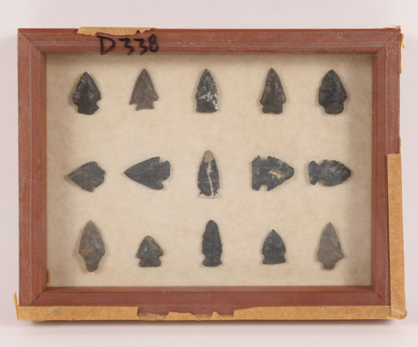 Appraisal: Two frames D with arrowheads found near Sharon PA and