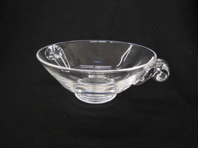 Appraisal: Steuben Crystal Bowl curled style handles signed excellent