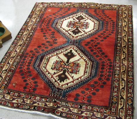 Appraisal: PERSIAN SIRJAN AREA RUG Kerman province south central Iran double