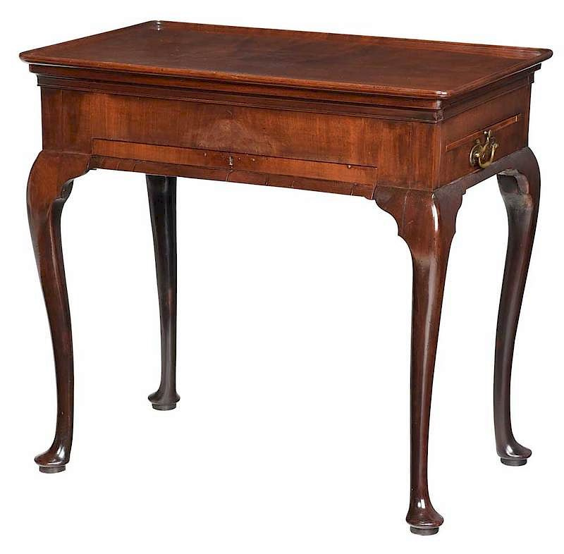 Appraisal: Unusual Irish Queen Anne Mahogany Tea Table British th century