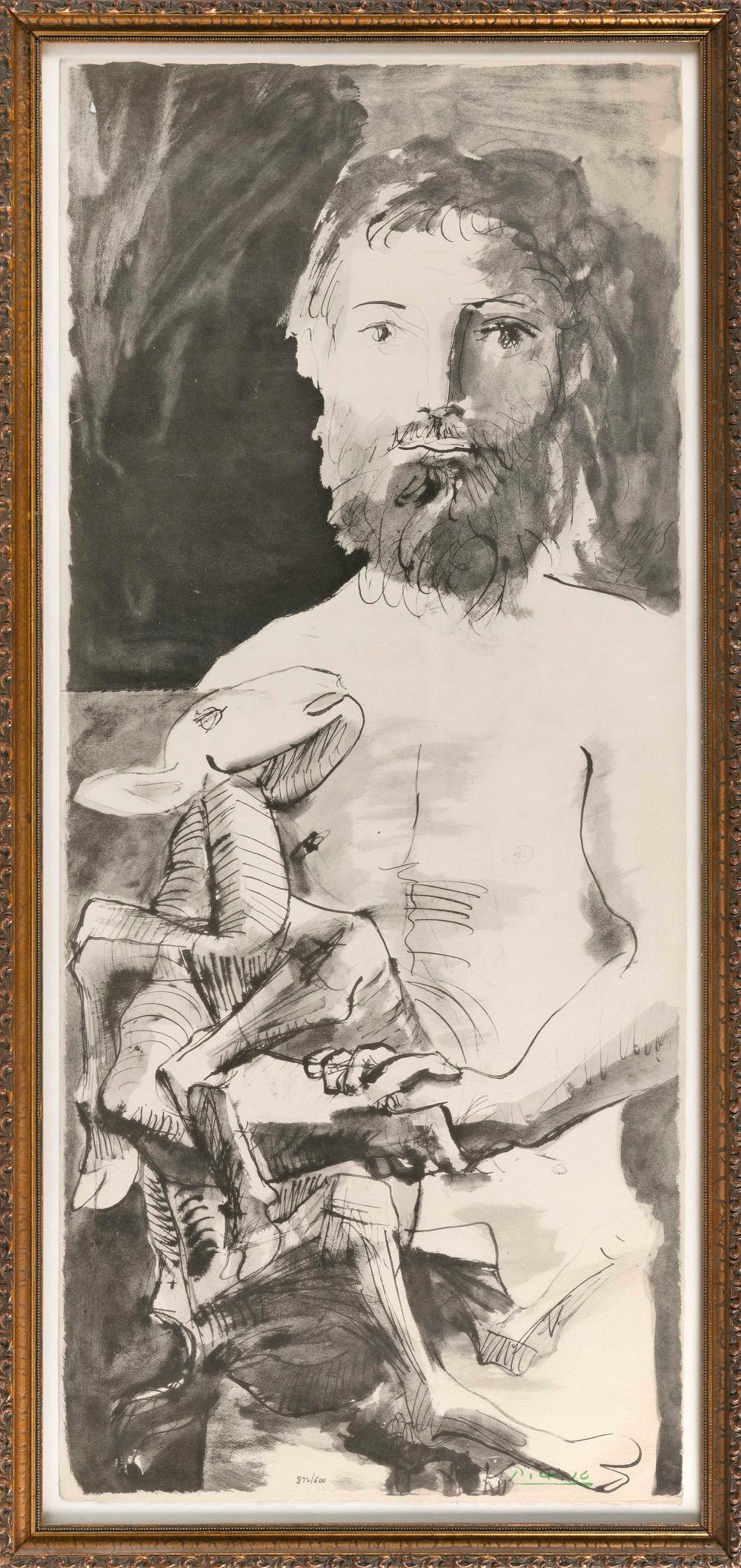 Appraisal: PABLO PICASSO SPAIN - MAN WITH LAMB LITHOGRAPH ON PAPER