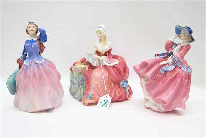 Appraisal: THREE ROYAL DOULTON PORCELAIN FIGURINES ''Penelope '' HN ''H ''Blithe