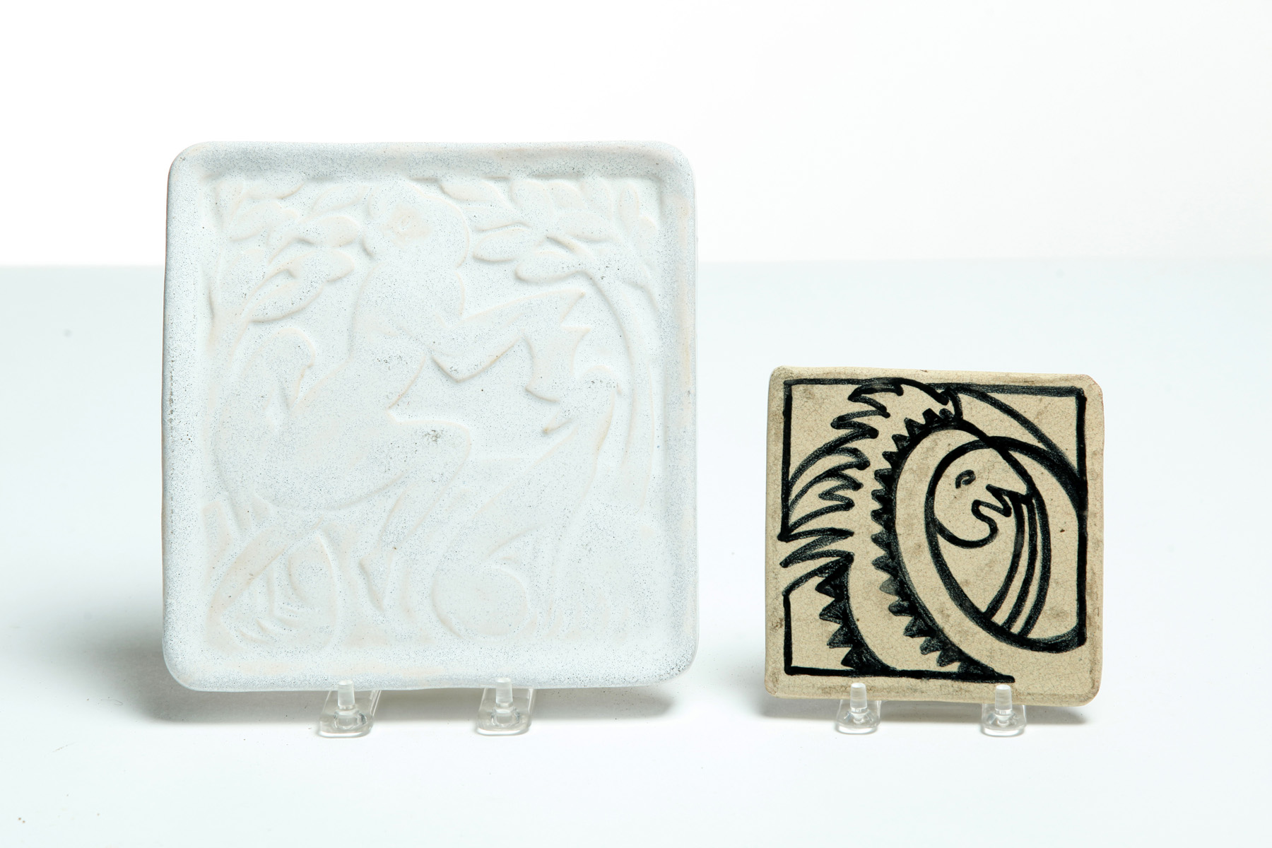 Appraisal: TWO ART DECO TILES BY JUANITA GONZALES LOUISIANA - -