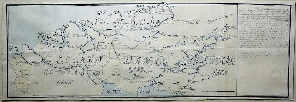 Appraisal: A Rare and Elegant th-century Map of Southwestern Sweden Southwestern