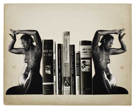 Appraisal: PHOTOGRAPHY HOXIE GEORGE Book Ends Ebony Version Silver print x