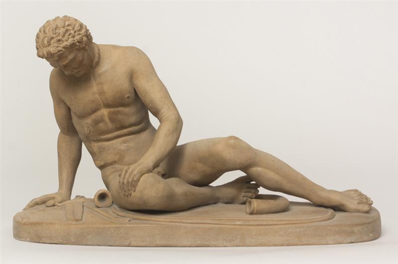 Appraisal: Pottery Figure The Dying Gaul After the Antique x x