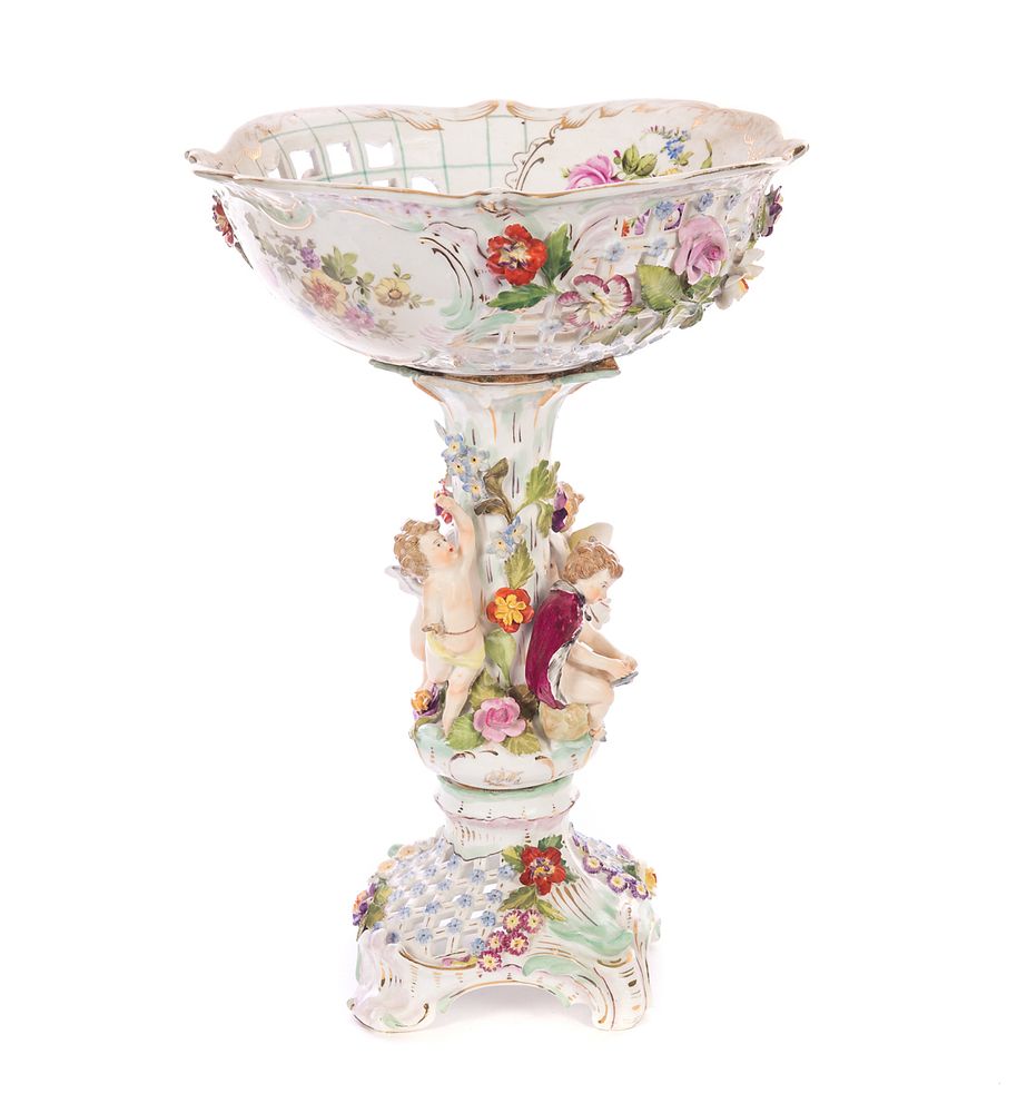 Appraisal: Potschappel Porcelain Centerpiece Potschappel Porcelain Centerpiece